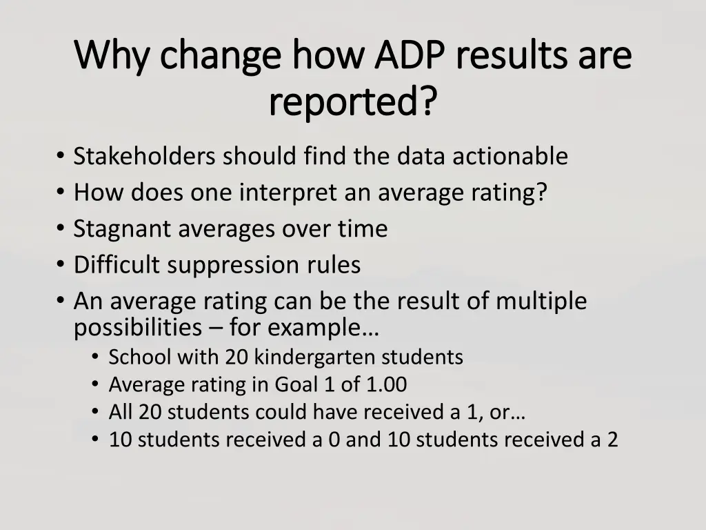 why change how adp results are why change