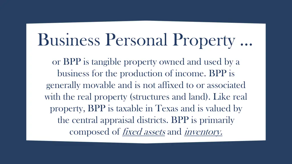 business personal property