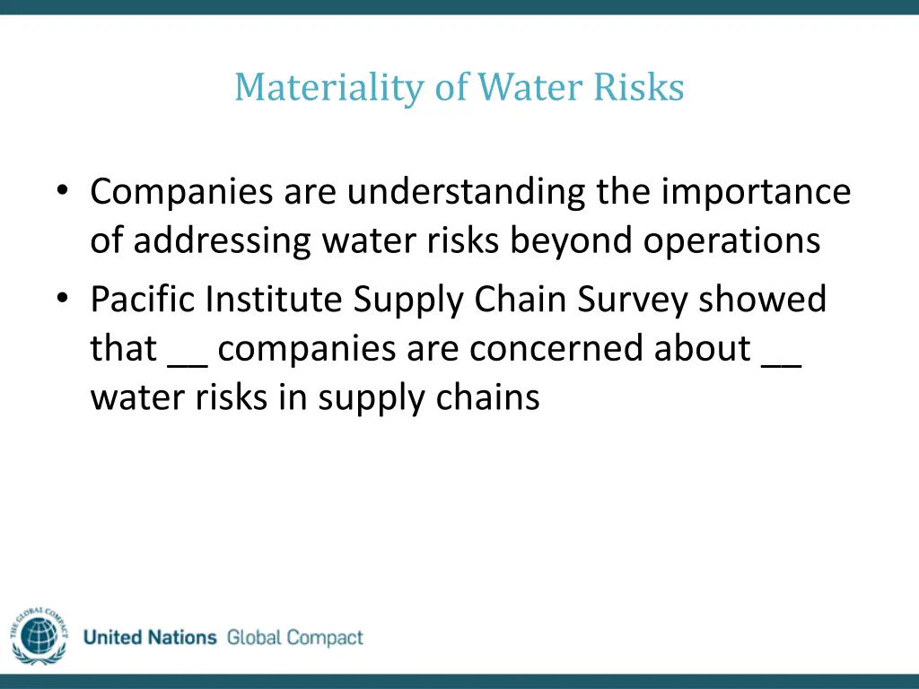 materiality of water risks