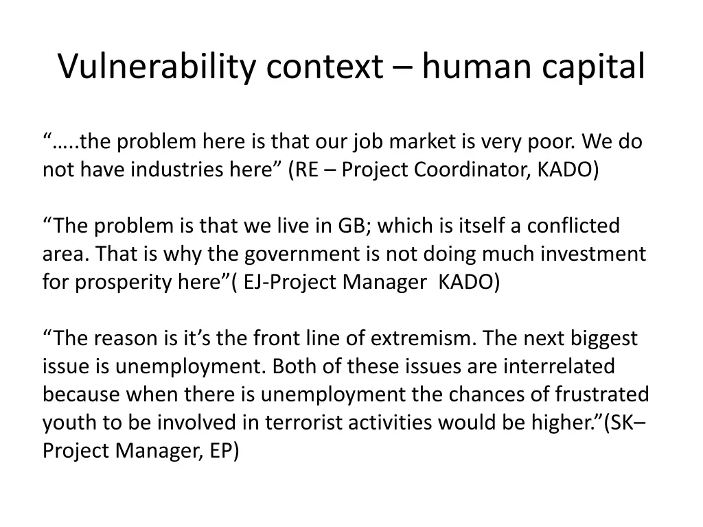 vulnerability context human capital