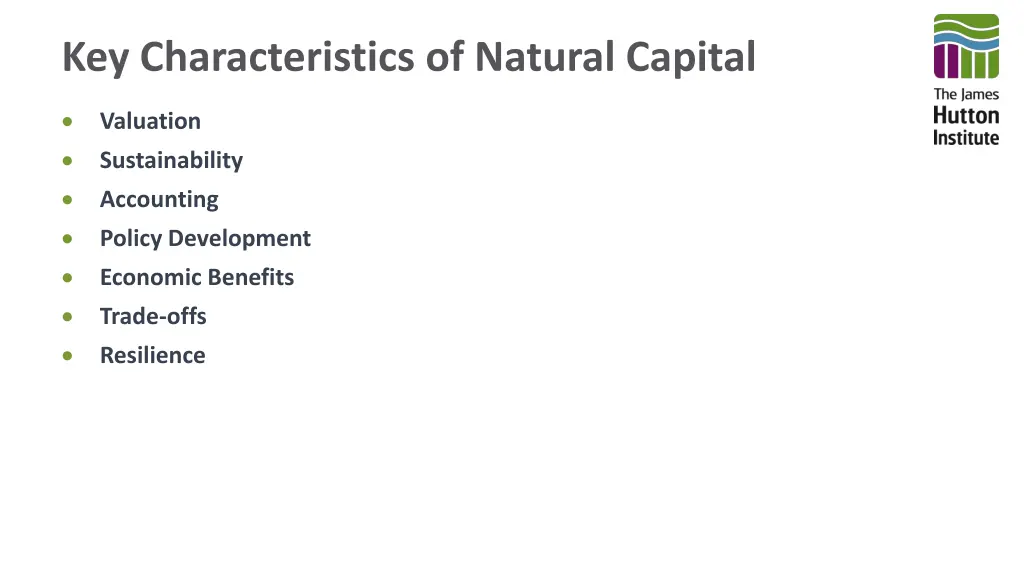 key characteristics of natural capital