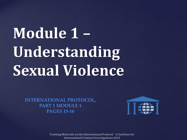 module 1 understanding sexual violence