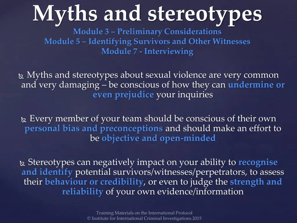 myths and stereotypes module 3 preliminary