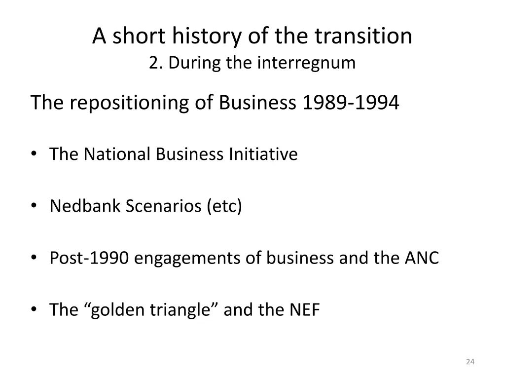 a short history of the transition 2 during