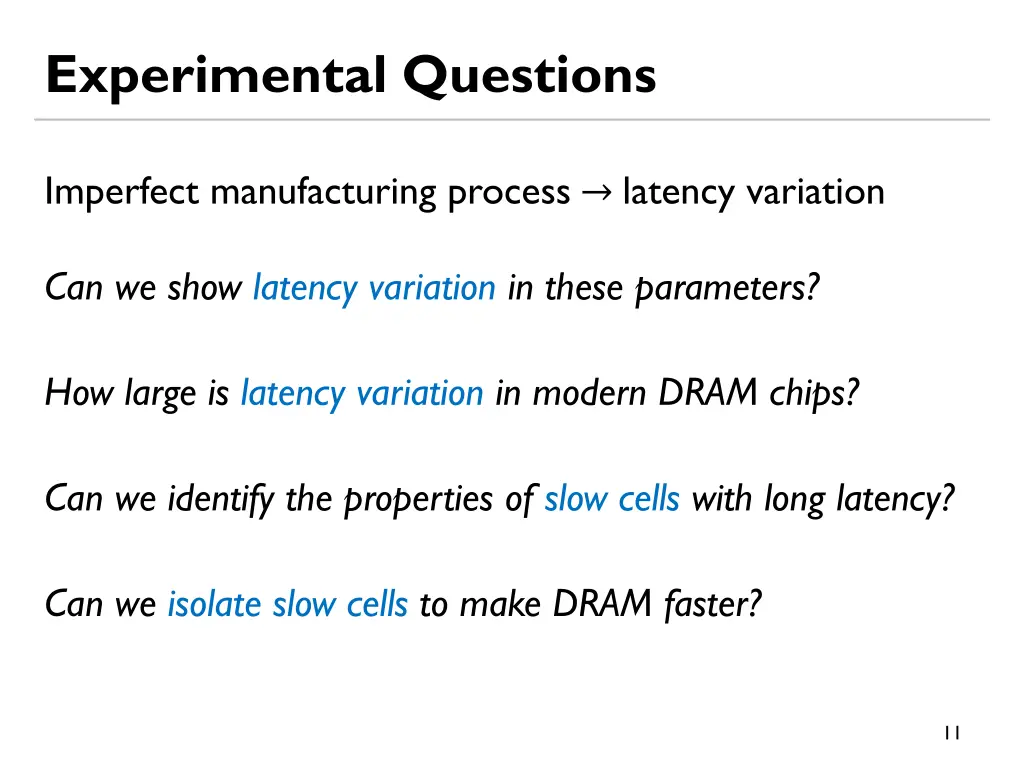 experimental questions