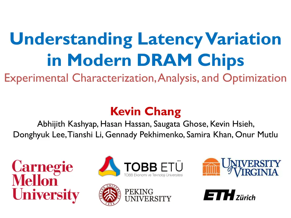 understanding latency variation in modern dram 1