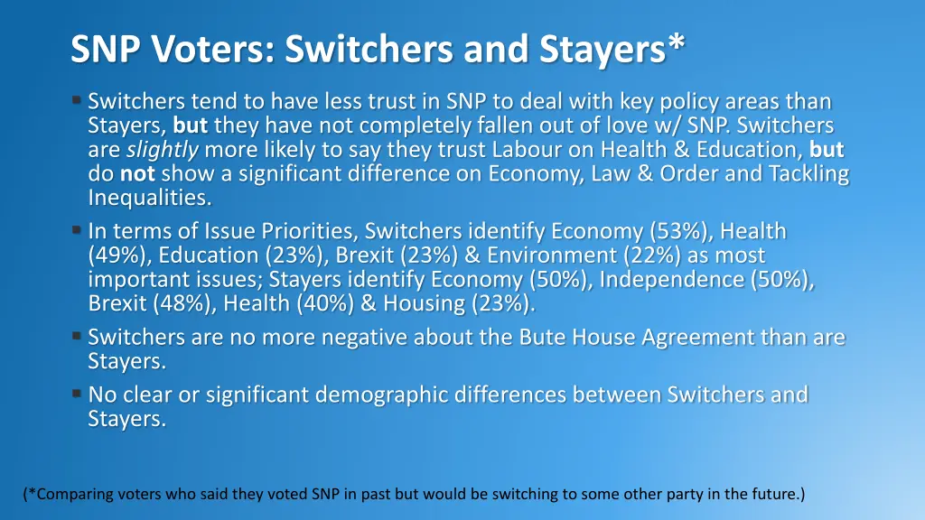 snp voters switchers and stayers