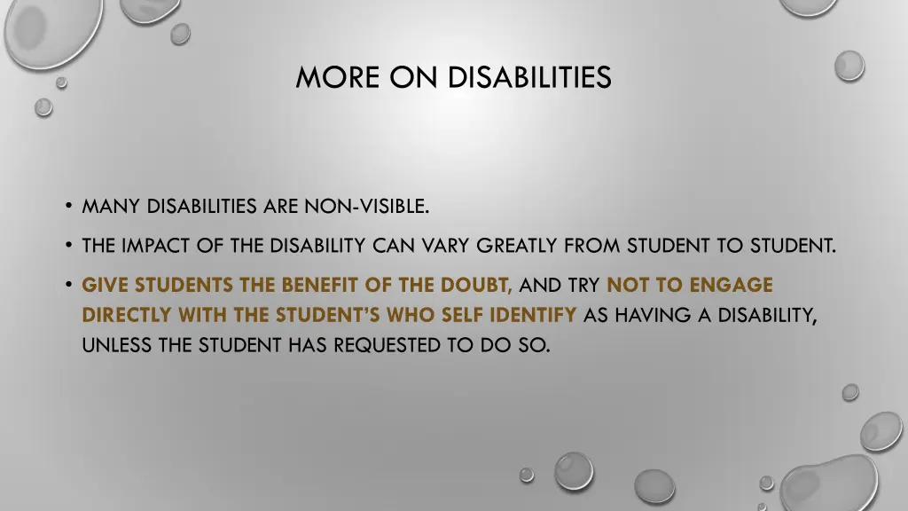 more on disabilities