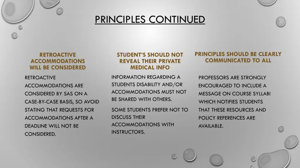 principles continued