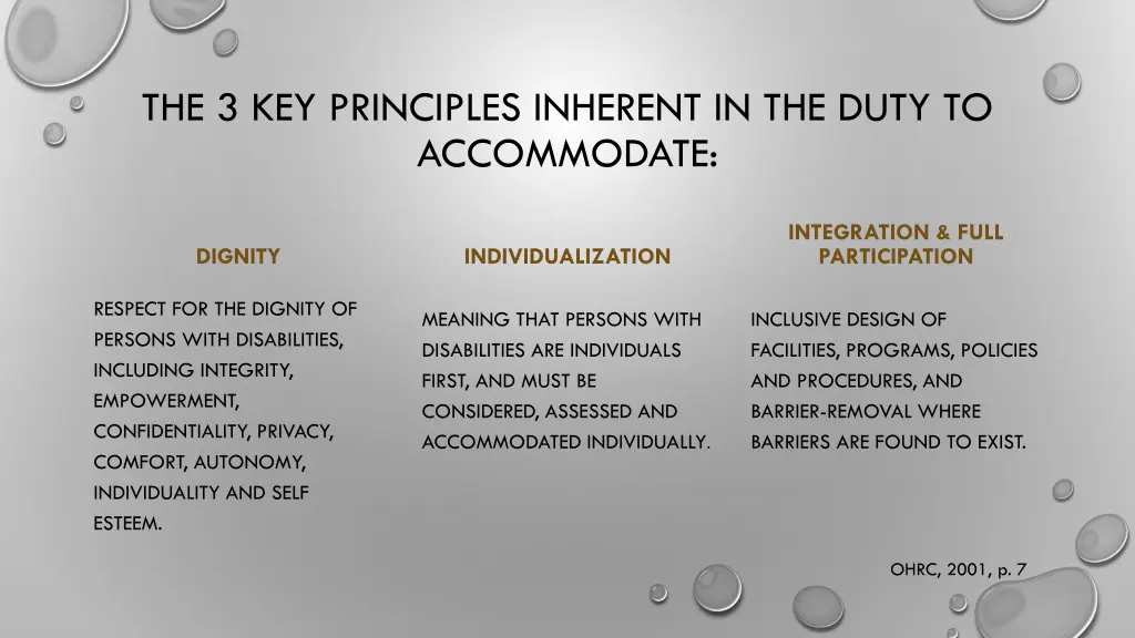 the 3 key principles inherent in the duty