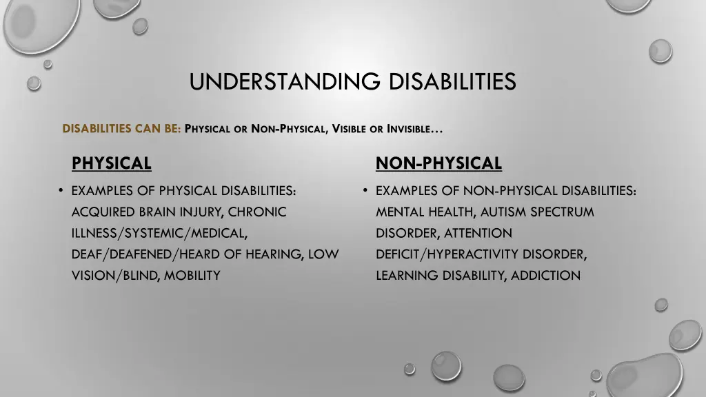 understanding disabilities