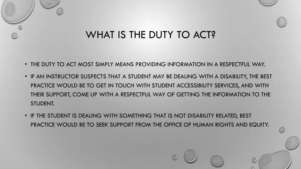 what is the duty to act