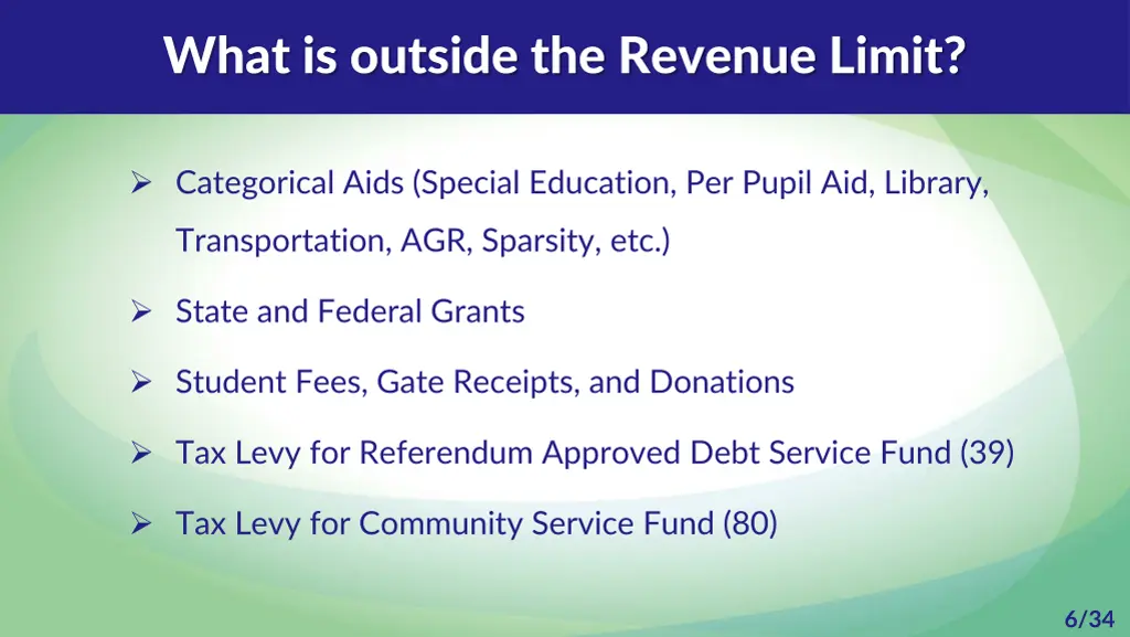 what is outside the revenue limit