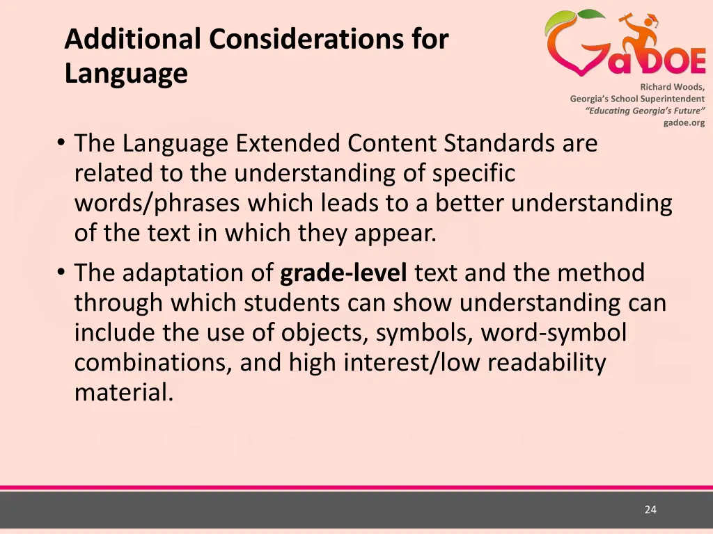 additional considerations for language