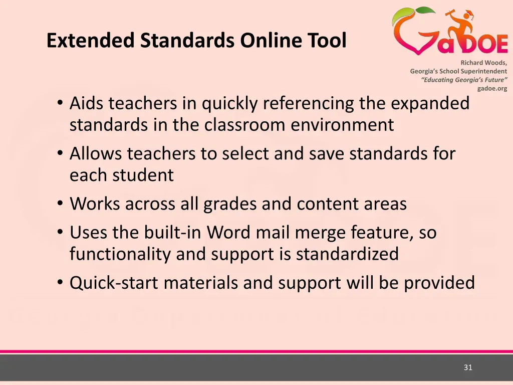 extended standards online tool