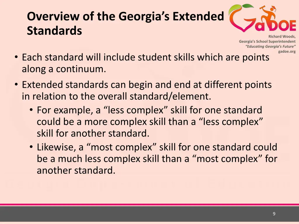 overview of the georgia s extended standards 1