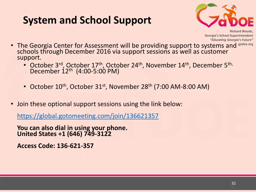 system and school support