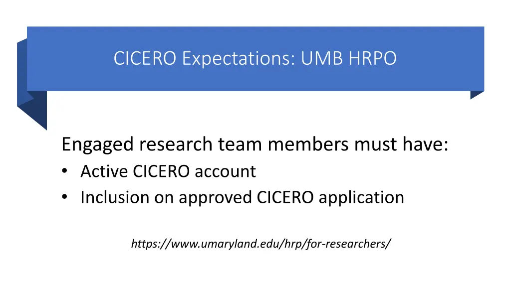 cicero expectations umb hrpo