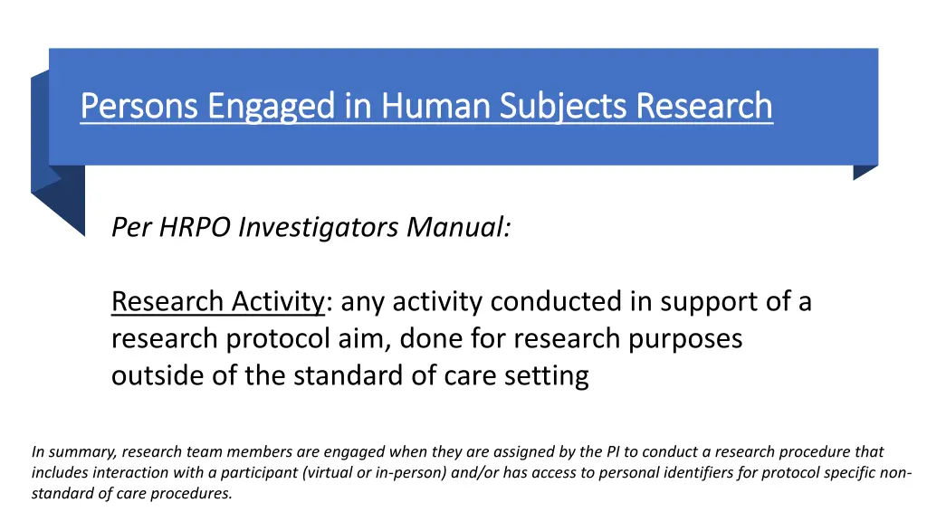 persons engaged in human subjects research 2