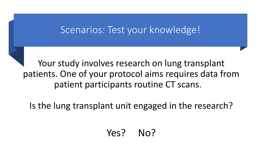 scenarios test your knowledge 1