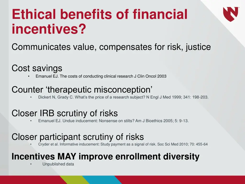 ethical benefits of financial incentives 1