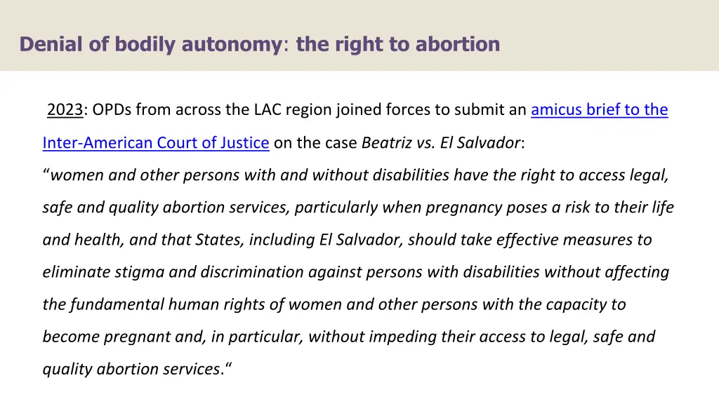 denial of bodily autonomy the right to abortion