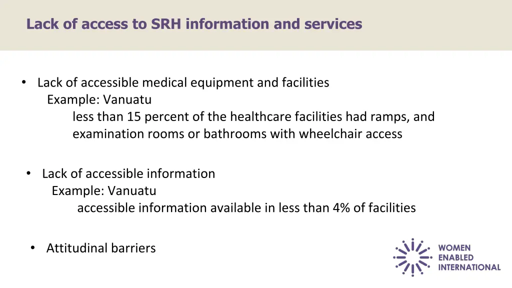 lack of access to srh information and services