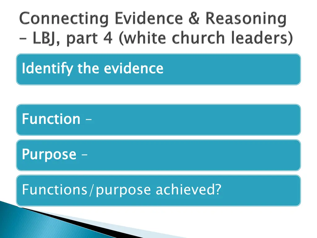 identify the evidence 1