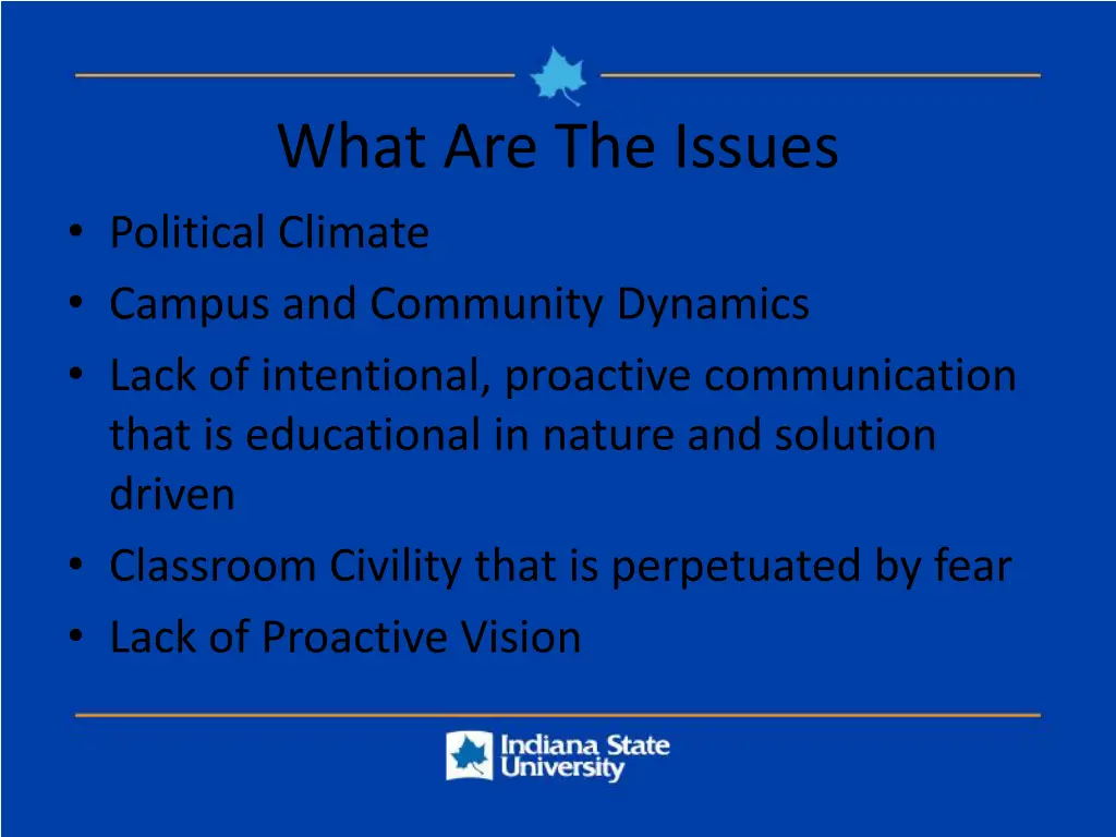 what are the issues political climate campus