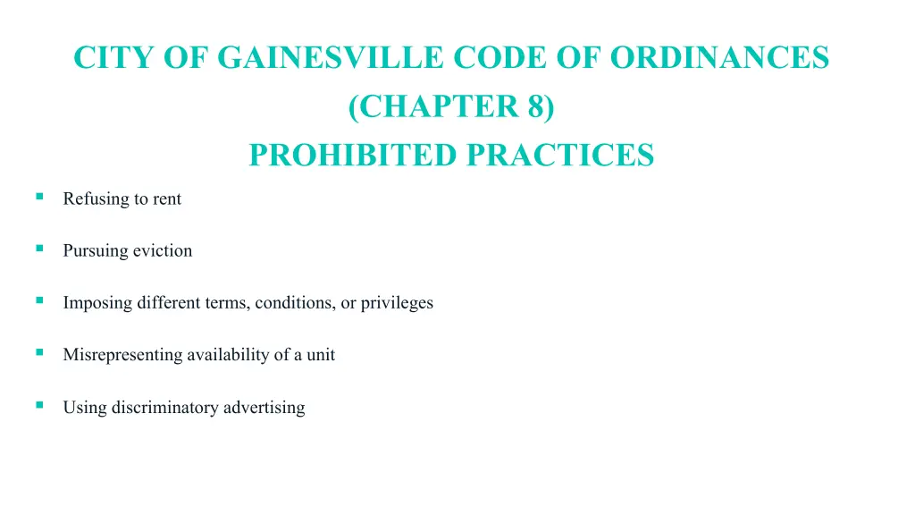 city of gainesville code of ordinances chapter