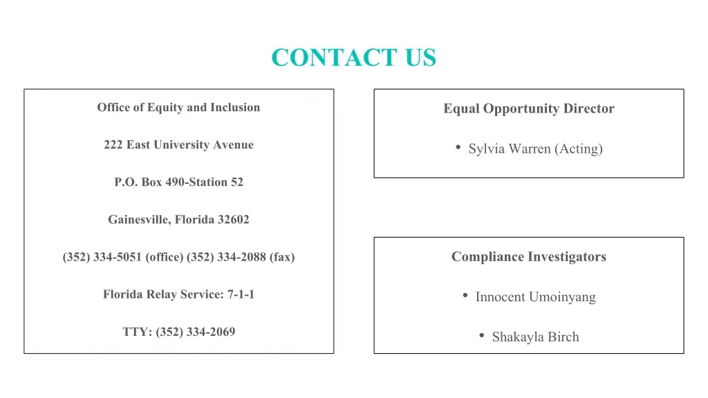 contact us