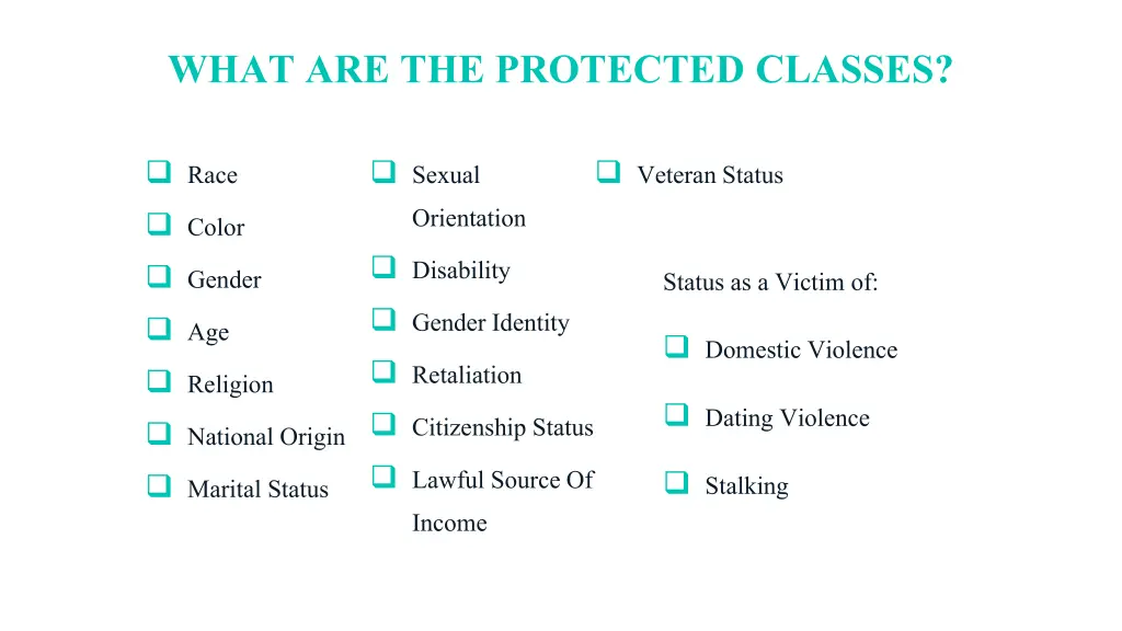 what are the protected classes