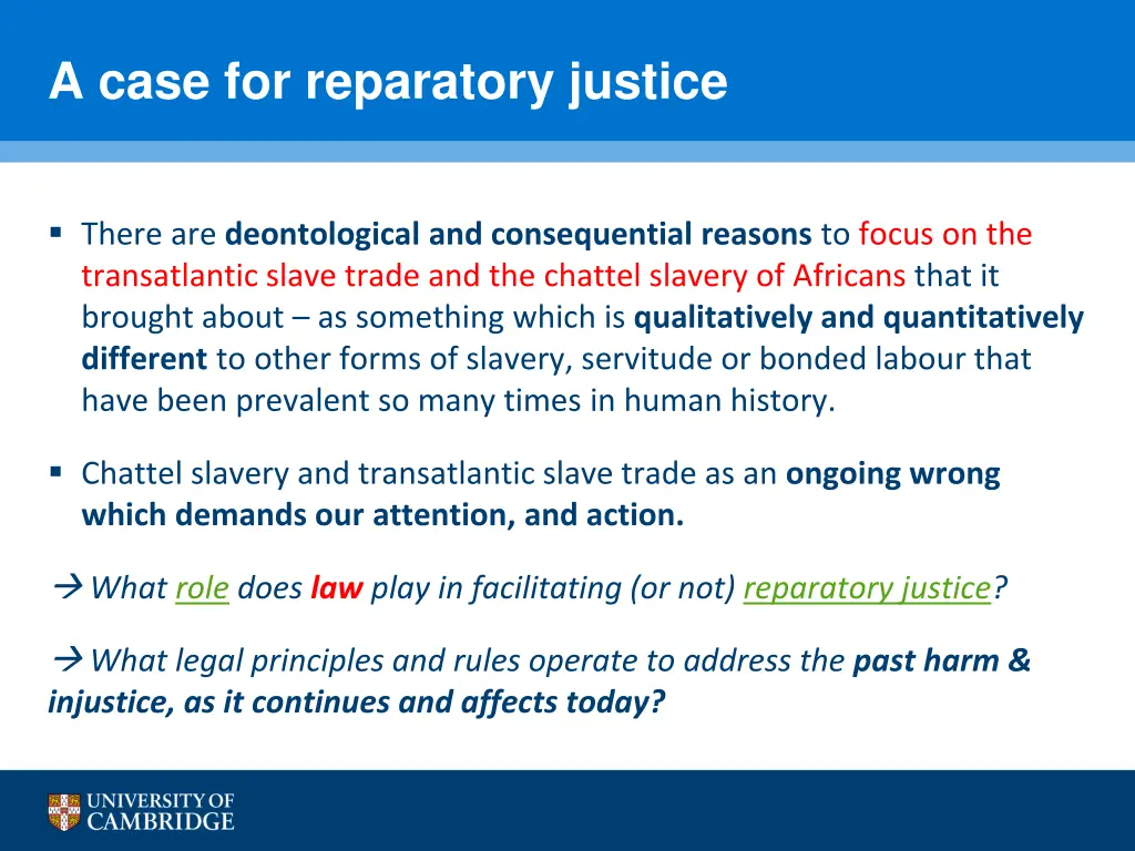 a case for reparatory justice