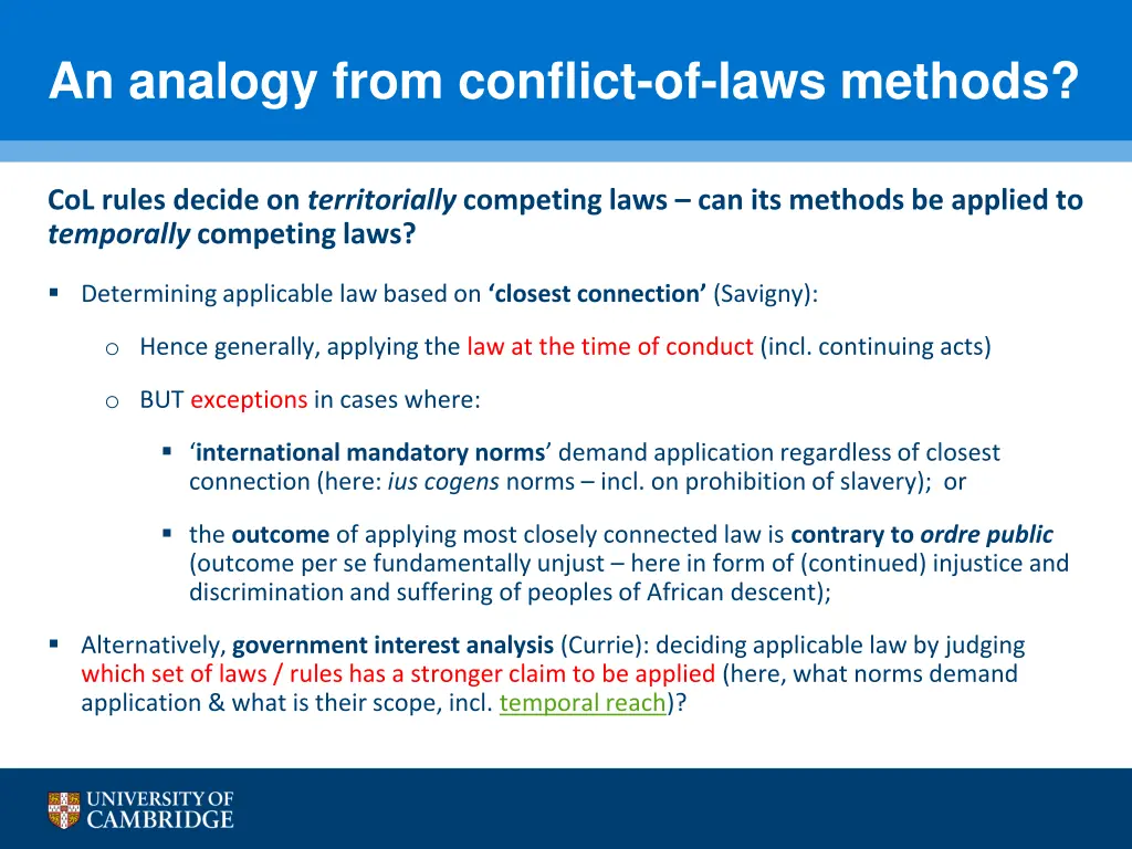 an analogy from conflict of laws methods