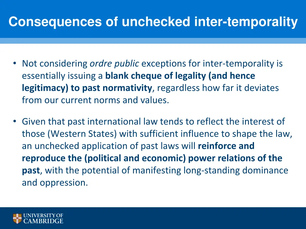 consequences of unchecked inter temporality