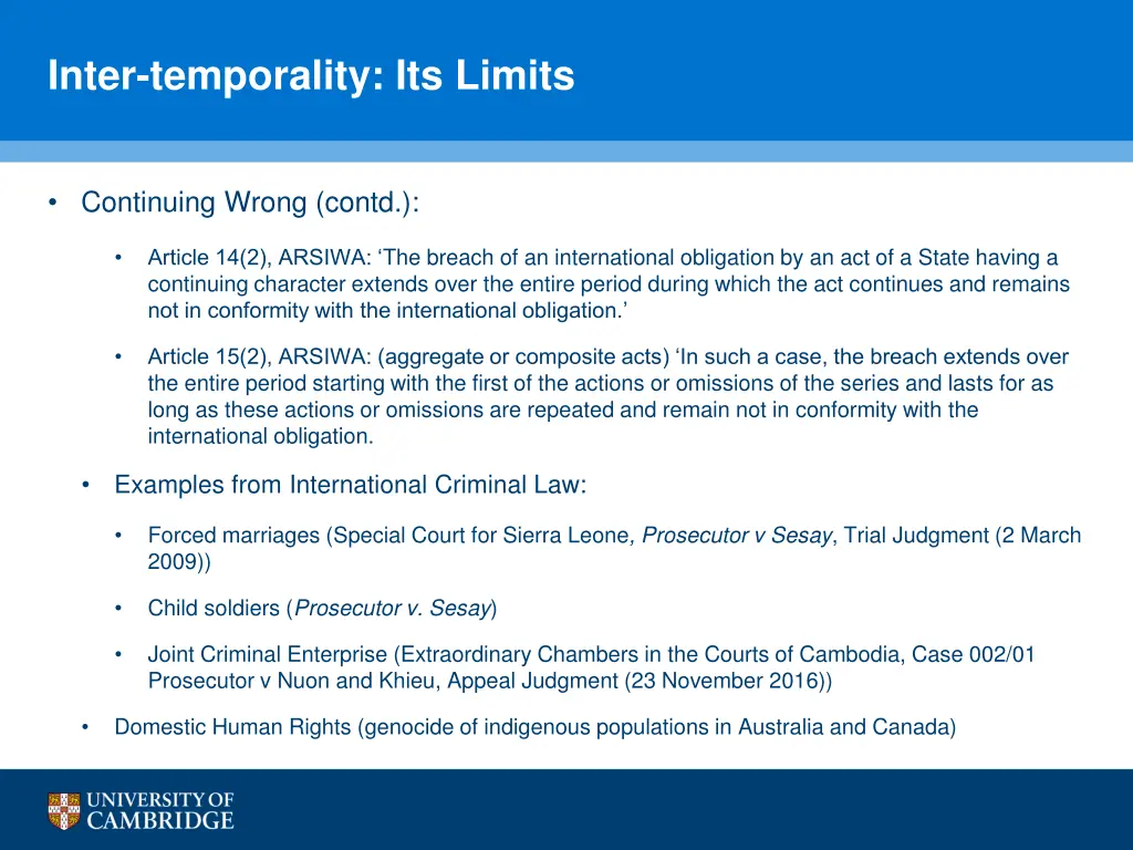 inter temporality its limits 2