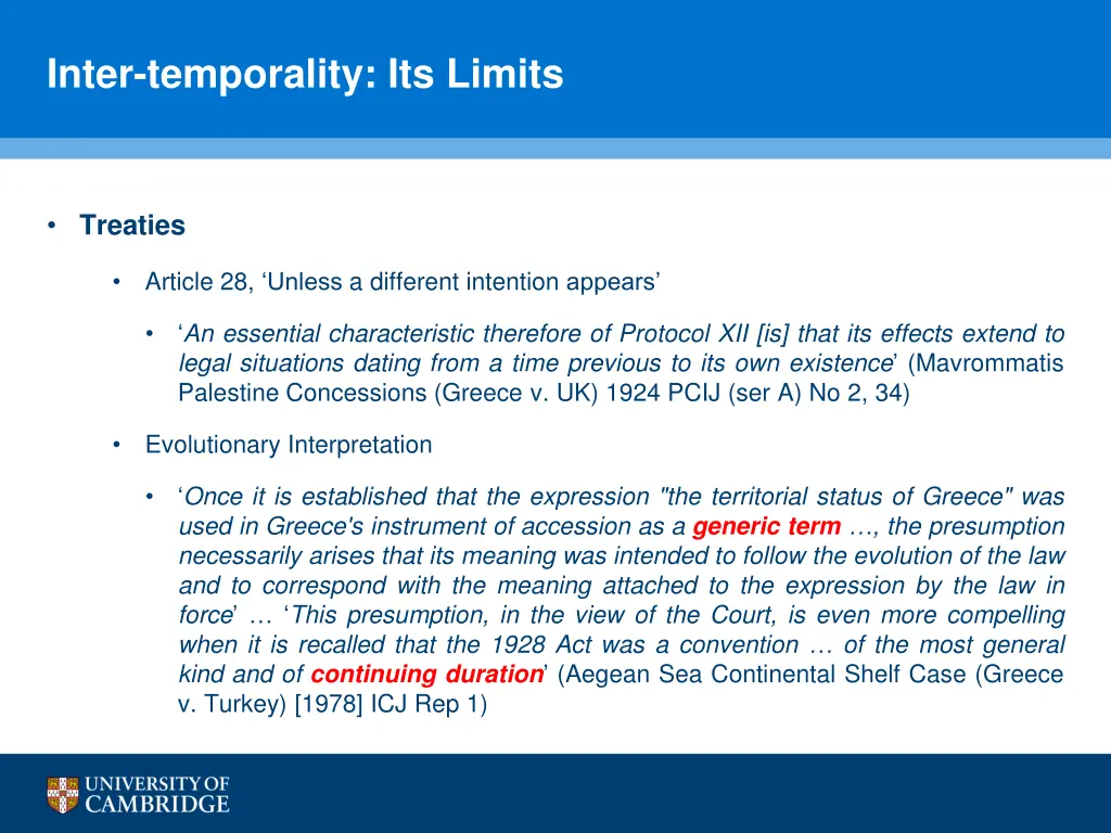 inter temporality its limits