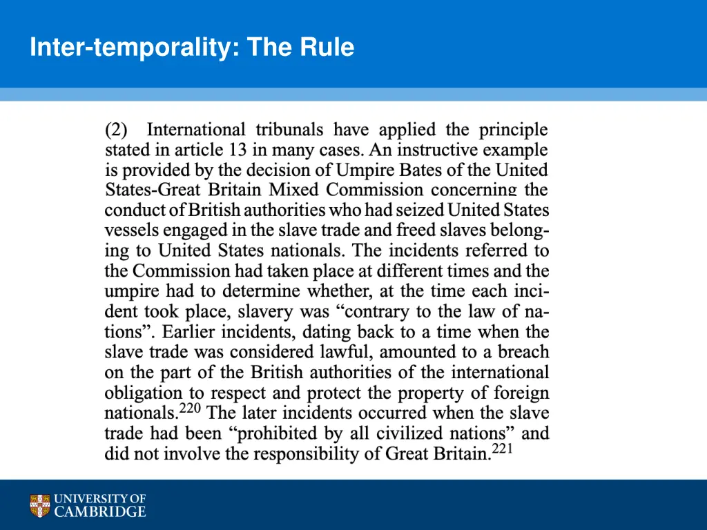 inter temporality the rule 2