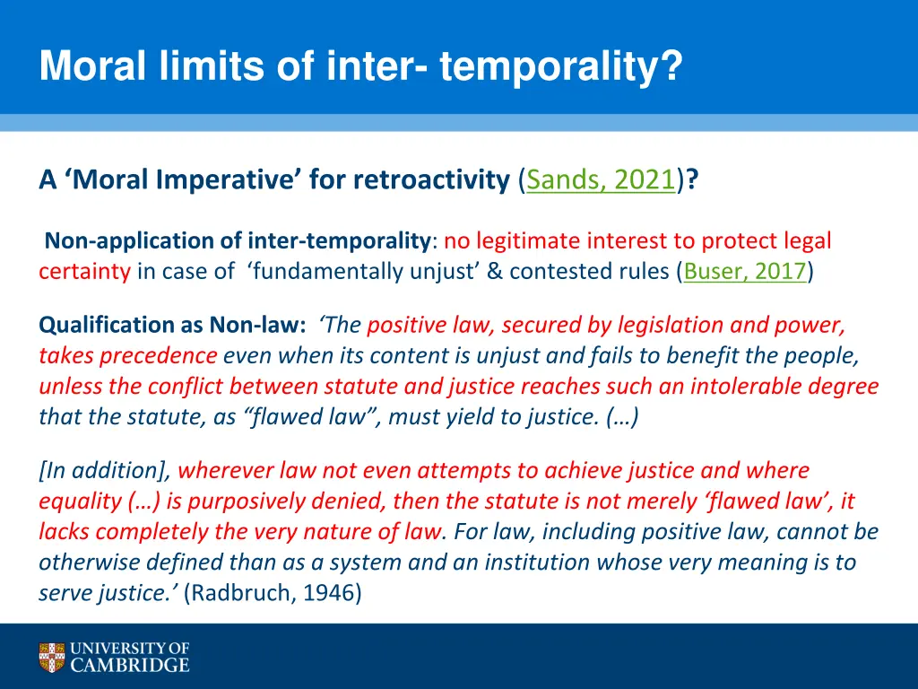 moral limits of inter temporality