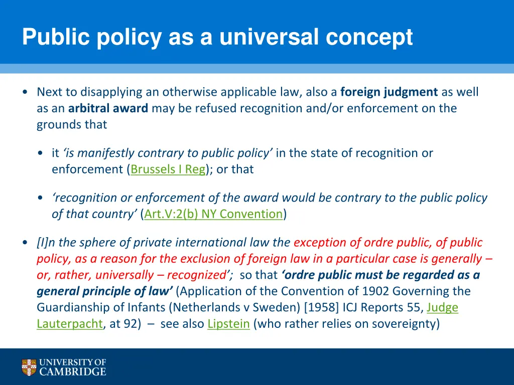 public policy as a universal concept