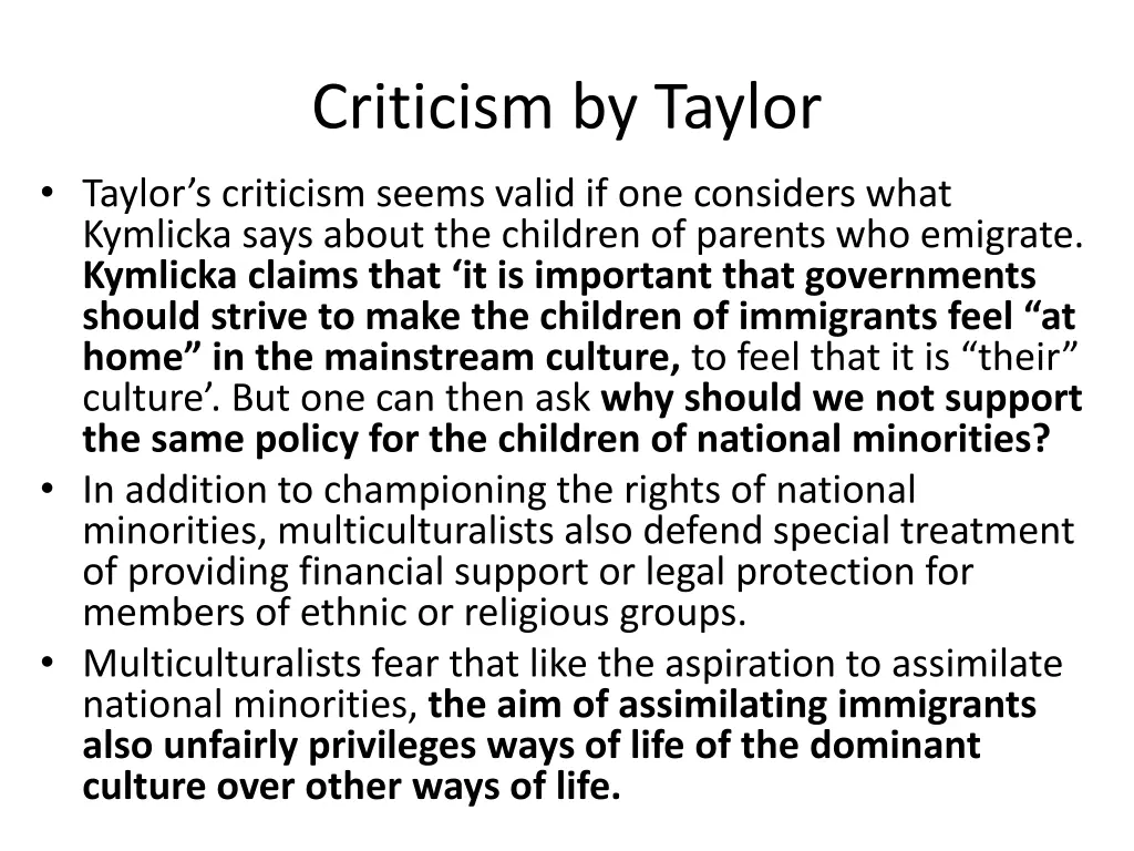 criticism by taylor