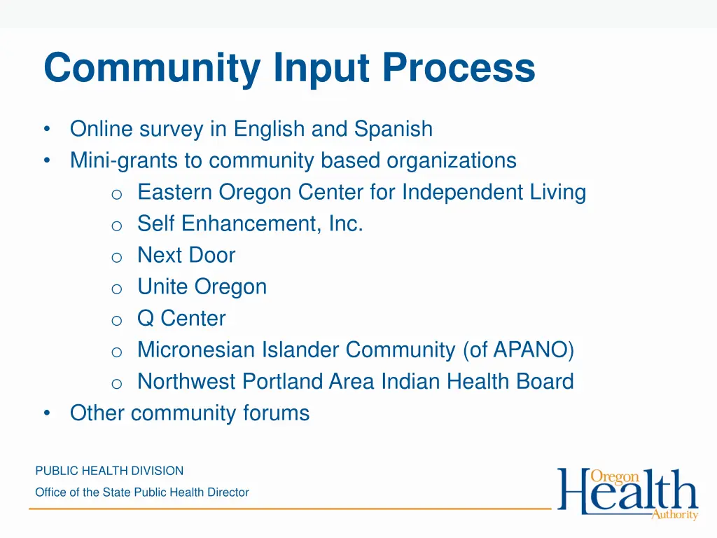 community input process