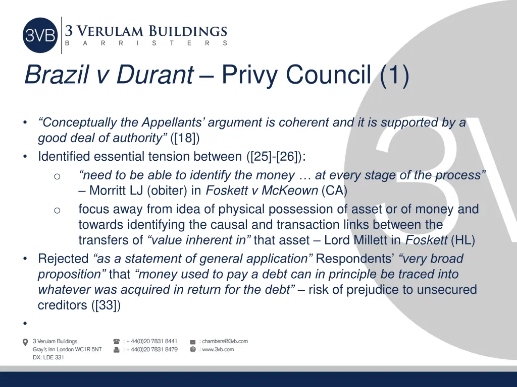 brazil v durant privy council 1