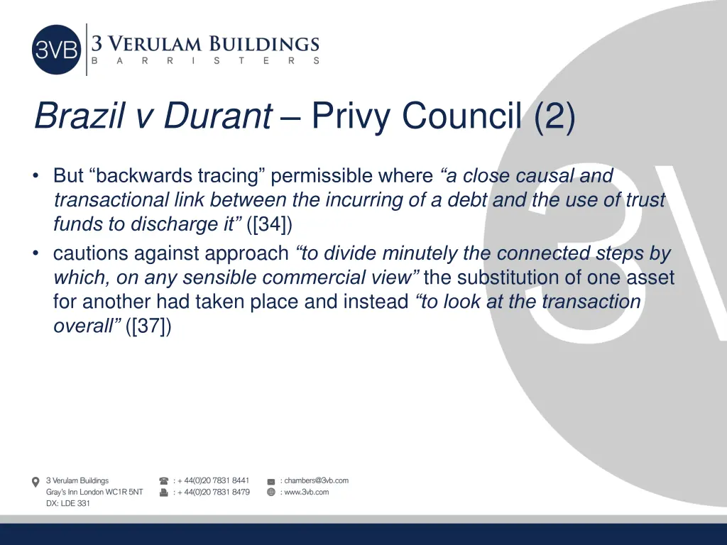 brazil v durant privy council 2