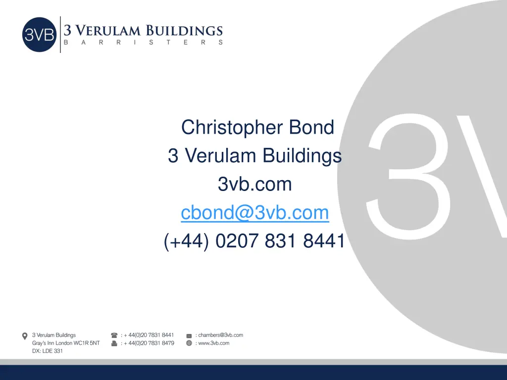 christopher bond 3 verulam buildings