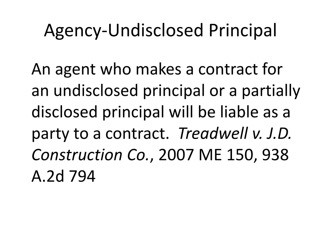 agency undisclosed principal