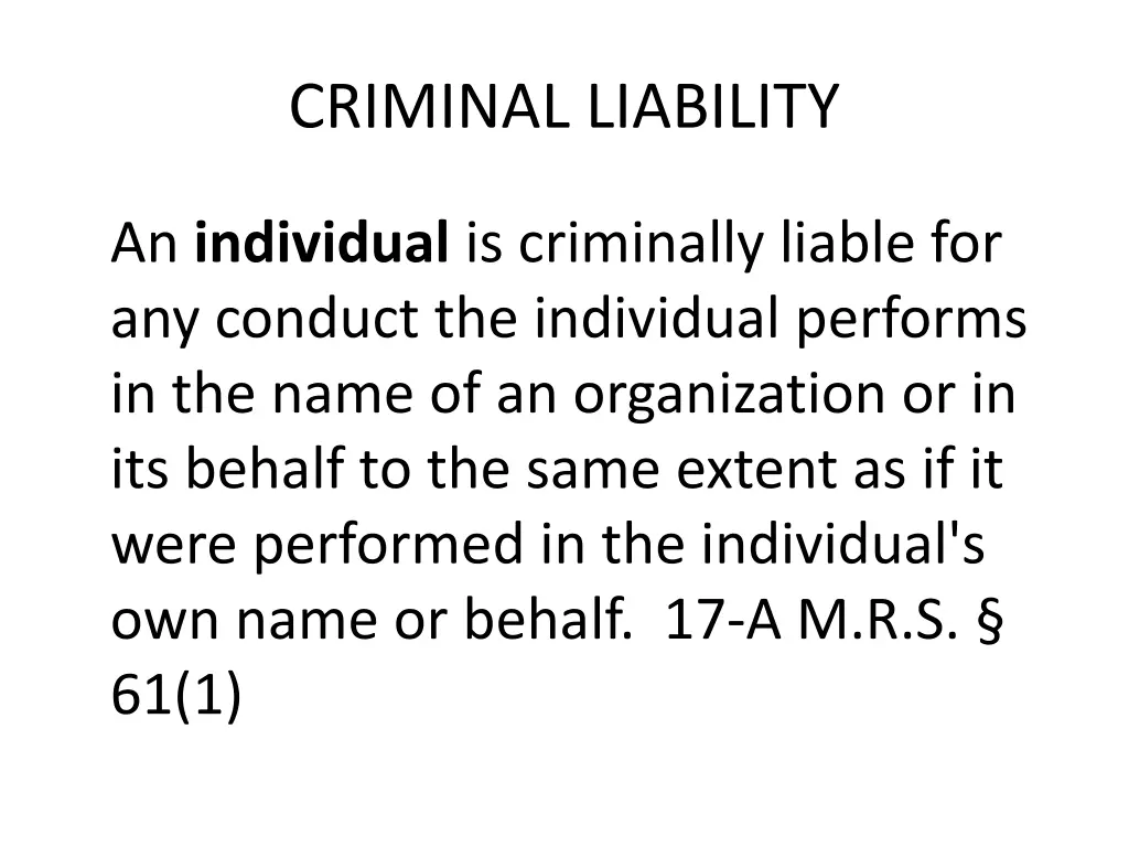 criminal liability