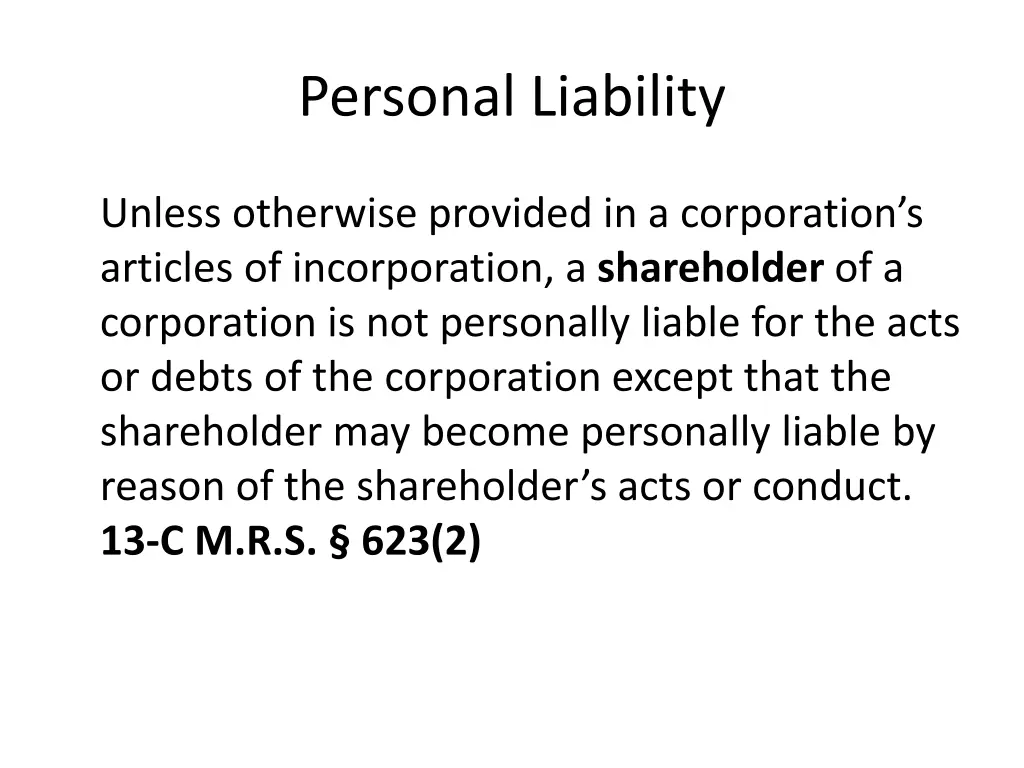 personal liability 1