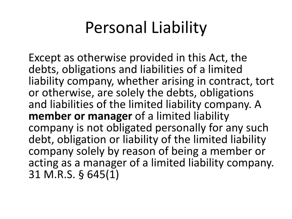 personal liability 2