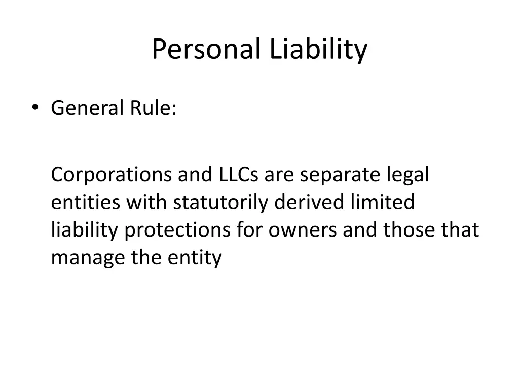 personal liability